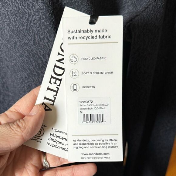 MONDETTA NWT black cold gear 1/4 zip long sleeve top - Picture 4 of 10